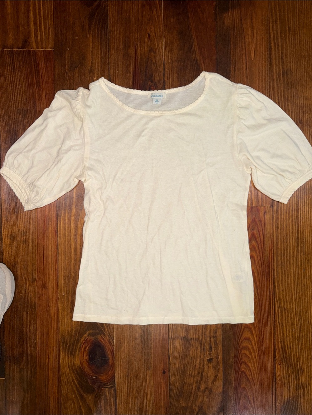 Sundance Cream Puff-Sleeve Scoop Neck Top